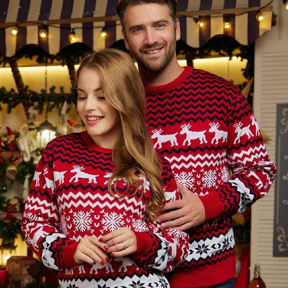 European American Couple Fashion Sweater Outfit