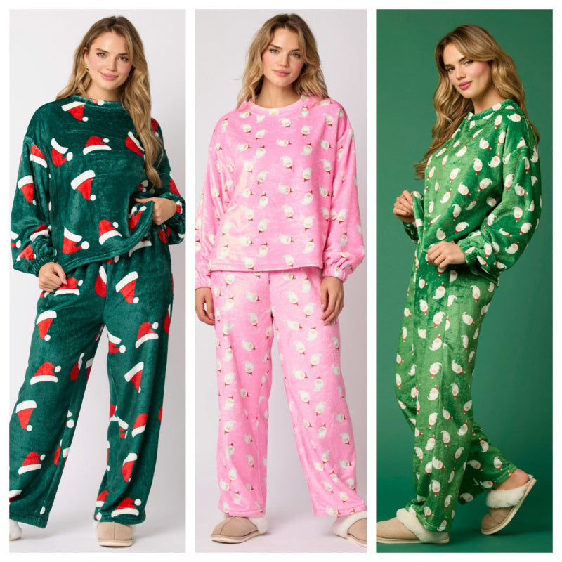 2024 Women's Santa Flannel Pajamas