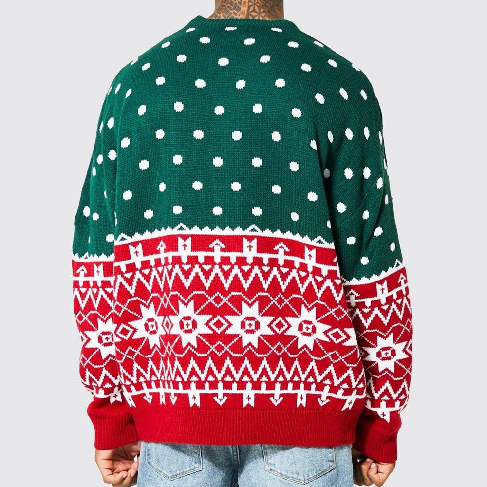 Men's Knitted Loose Christmas Pullover Sweater