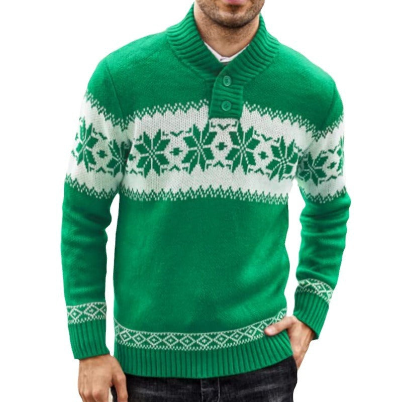 Men's Long Sleeve Christmas Knitted Sweater